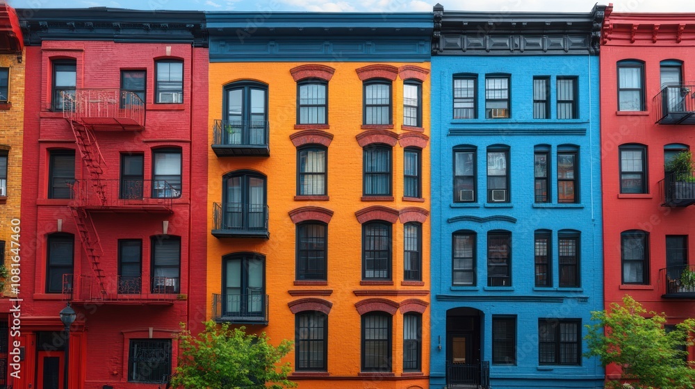 Colorful urban buildings showcasing vibrant architecture. Colorful urban buildings showcasing vibrant architecture.