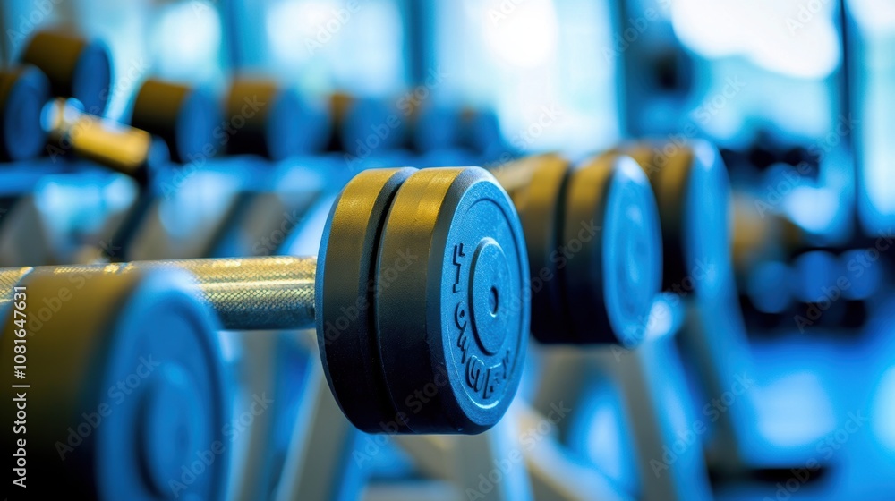 Dumbbell Weights in Gym. Dumbbell Weights in Gym.