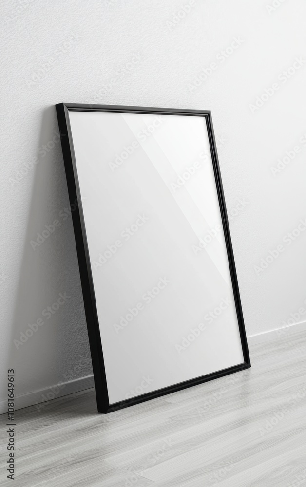 Black Framed Picture Mockup on White Background Black Framed Picture Mockup on White Background
