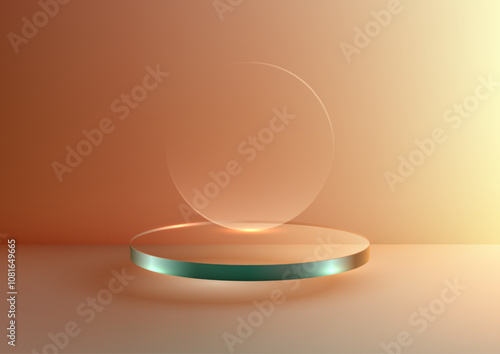 Minimalist 3D Glass Cylinde...