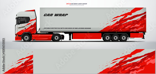 semi truck and trailer wrap livery design. vector file printing below