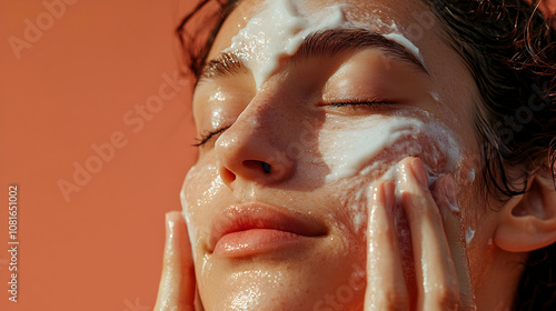 Closeup Photo of Woman Applying Facial Cleanser