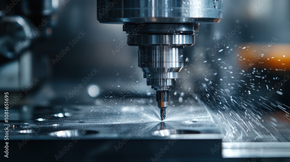 Industrial Milling Machine Cutting Metal with Water Cooling Industrial Milling Machine Cutting Metal with Water Cooling