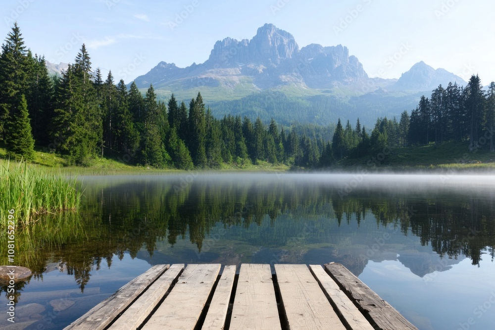 Morning reflection on calm lake dolomites landscape photography natural setting serene view tranquility Morning reflection on calm lake dolomites landscape photography natural setting serene view tranquility