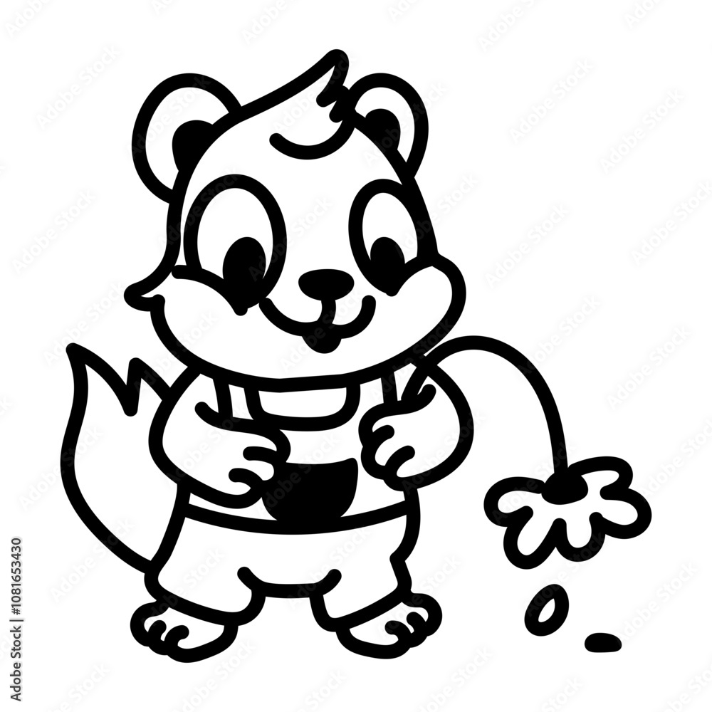 Chipmunk holding a flower, drawing style icon
Chipmunk holding a flower, drawing style icon
