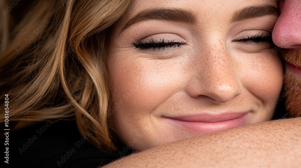 A close up of a man and a woman hugging each other A close up of a man and a woman hugging each other