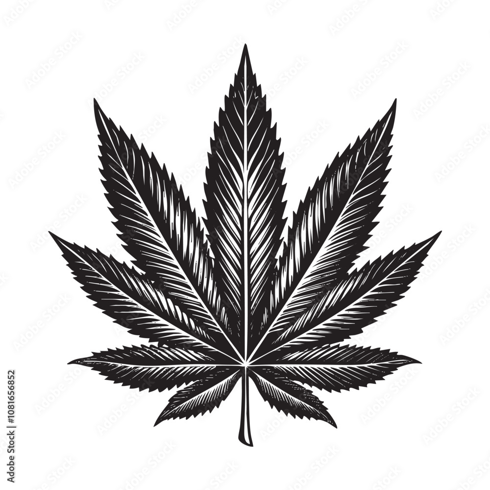 marijuana weed leaf drawing vector illustration marijuana weed leaf drawing vector illustration
