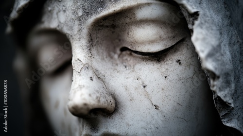  A close up of a statue of a woman's face