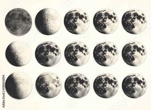 Astronomical 2025 Moon Phases Planner with Pastel Theme