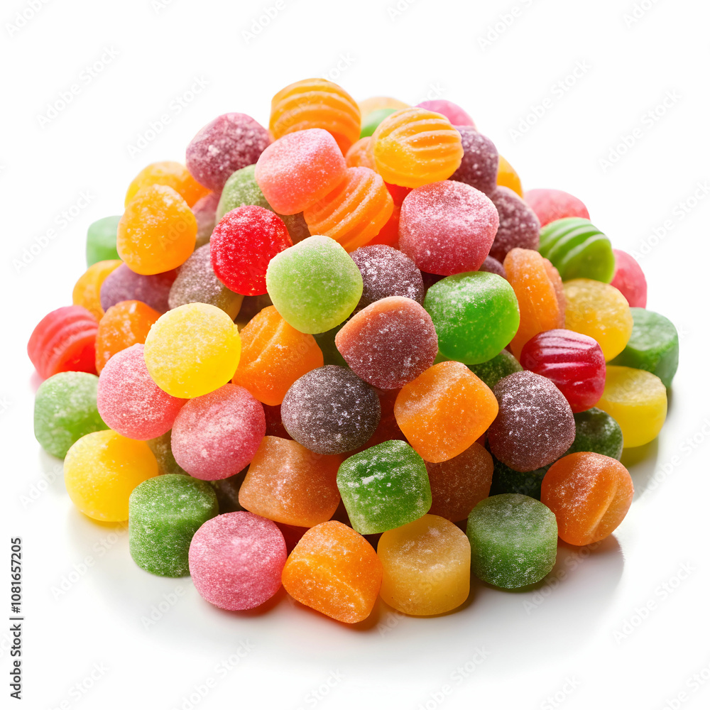 A vibrant pile of assorted candies, showcasing bright colors and sweet textures, A vibrant pile of assorted candies, showcasing bright colors and sweet textures,