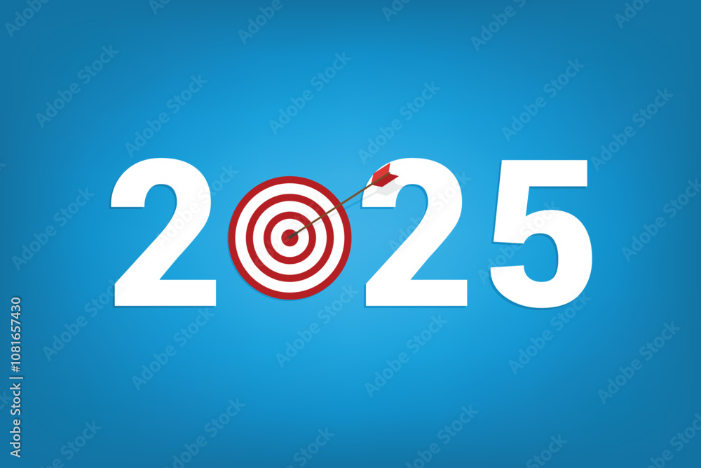 Goal, arrow hitting the target, shooting at goal, Success, 2025 Goal, arrow hitting the target, shooting at goal, Success, 2025