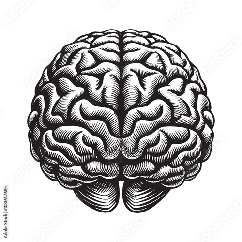 human brain drawing vector illustration