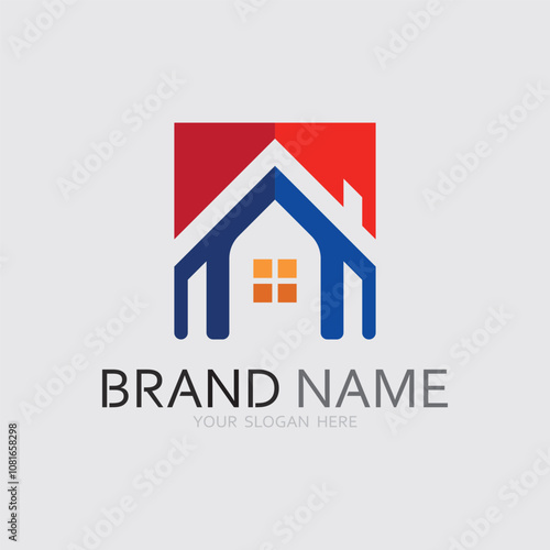 Home logo icon vector illustration design template.Home and house logo design vector, logo , architecture and building, design property , stay at home estate Business logo.