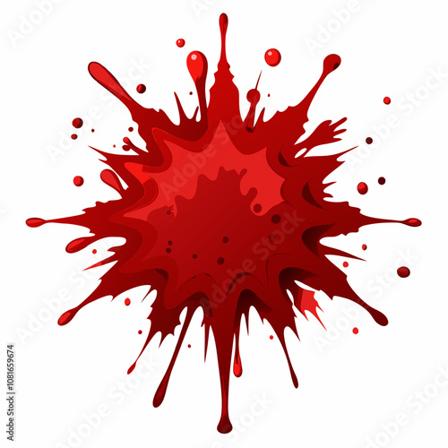 Realistic blood splatters vector set splash vector illustration on white background