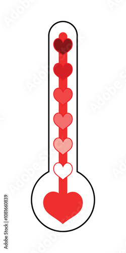 Love meter heart indicator. Heart thermometer. Vector. Illustration