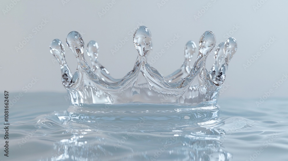 A clear water droplet is sitting on the surface of the water A clear water droplet is sitting on the surface of the water