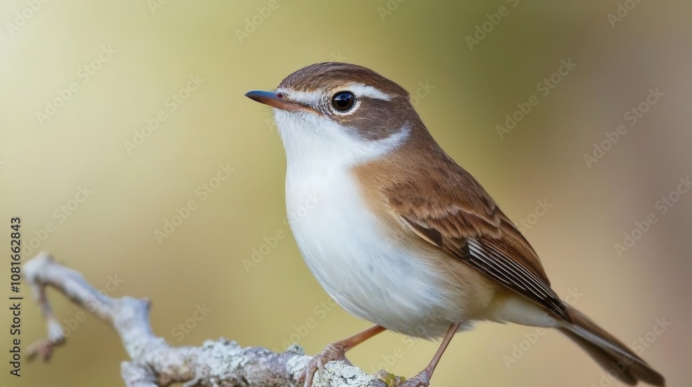Fototapeta premium A close-up of a small bird perched on a branch, showcasing its delicate features.
