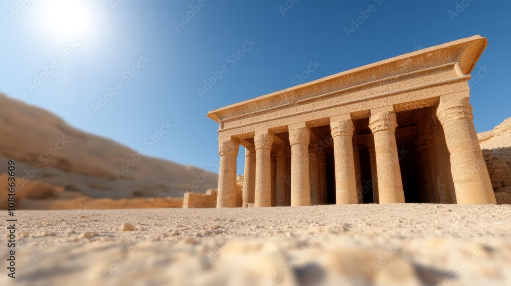 Fototapeta premium A large stone building in the middle of a desert