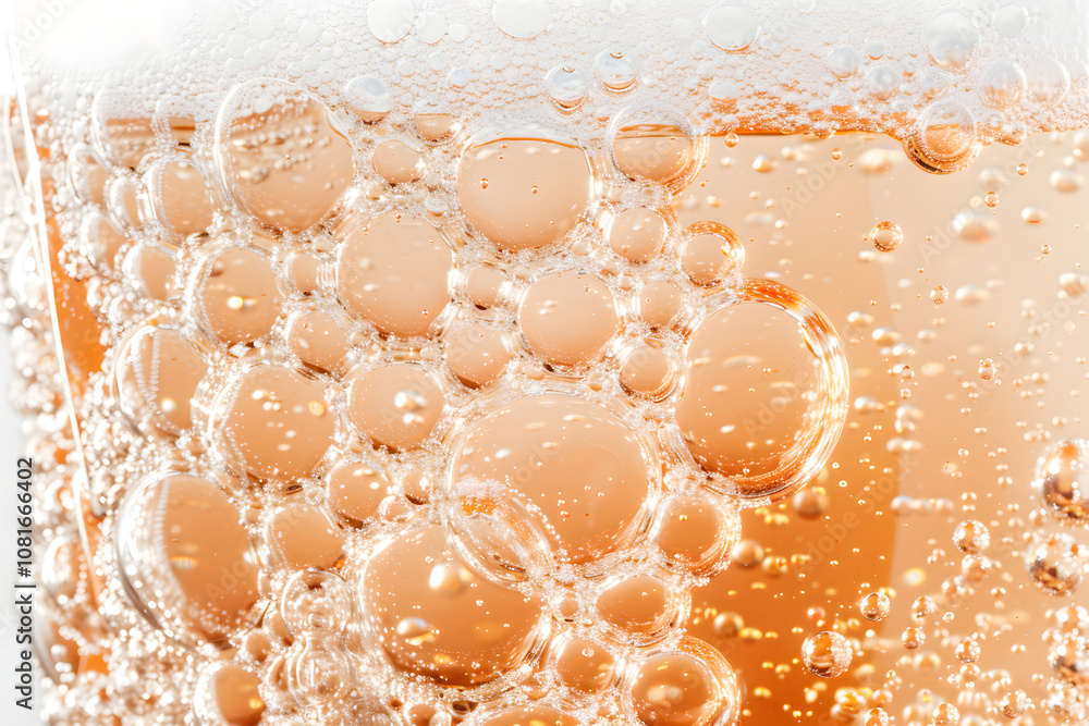 Yellow bubble texture background macro shot