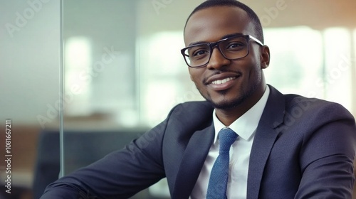 A man wearing a suit and tie is smiling