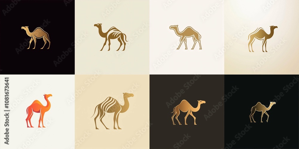 A sleek, minimal camel logo showcasing a streamlined silhouette with elegantly defined hump and legs. A sleek, minimal camel logo showcasing a streamlined silhouette with elegantly defined hump and legs.