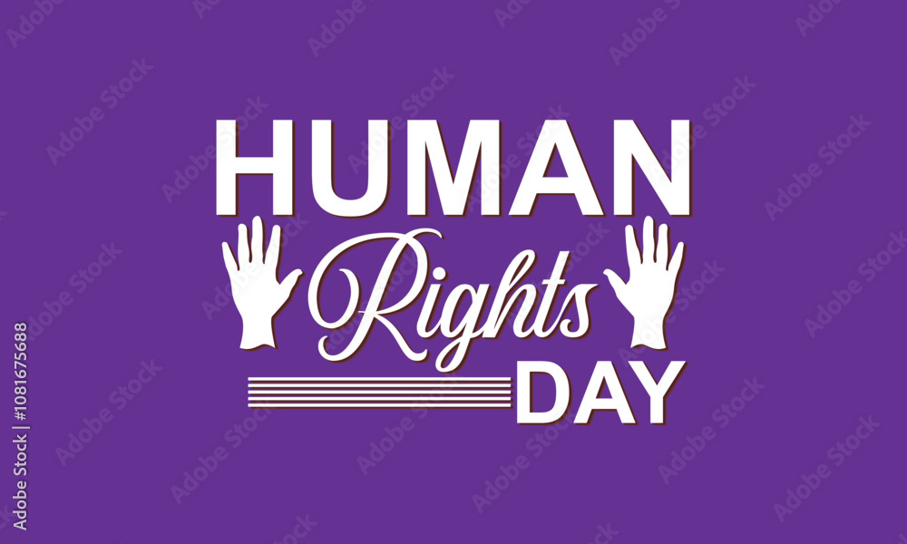 Fototapeta premium Human right day background celebrated on December 10. For celebration cards, party posters, gift tags. Vector illustration. EPS 10