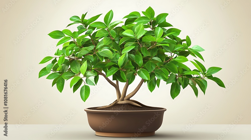 Fototapeta premium Bonsai Tree - Tranquility and Minimalism