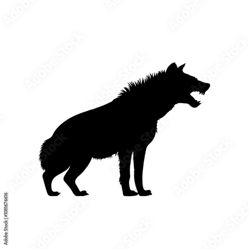 hyena silhouette vector illustration on white background