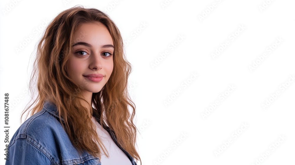 Portrait of a young woman studio setting photography minimalist background side view contemporary aesthetic for modern branding Portrait of a young woman studio setting photography minimalist background side view contemporary aesthetic for modern branding