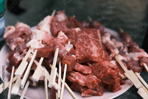 meat on the barbecue