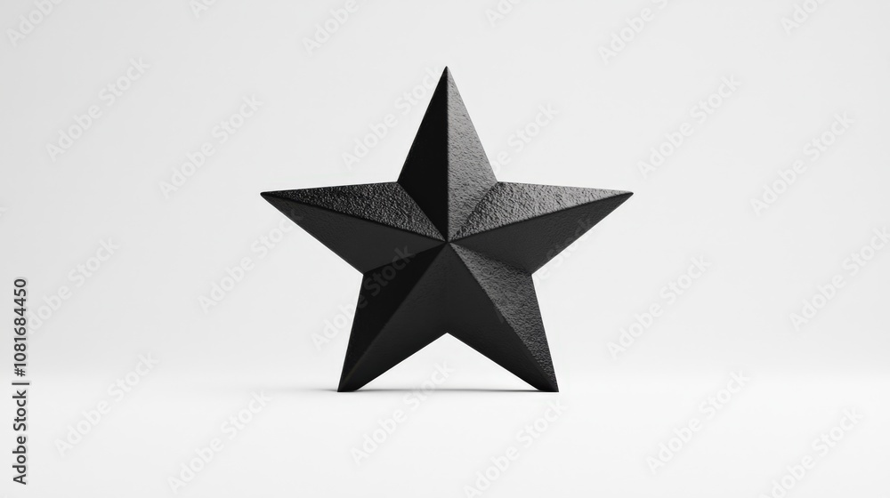Obraz premium A sleek black star sculpture on a minimalist background.