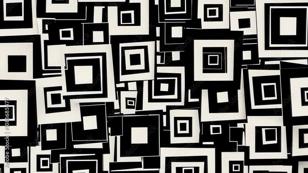 Monochrome Abstract Squares Art with Black and White Geometric Blocks for Modern Design and Wall Art Monochrome Abstract Squares Art with Black and White Geometric Blocks for Modern Design and Wall Art