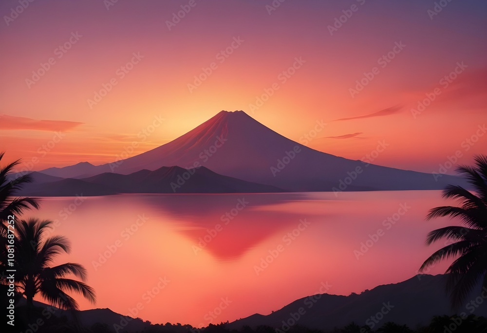 Gradient tropical sunset background Gradient tropical sunset background
