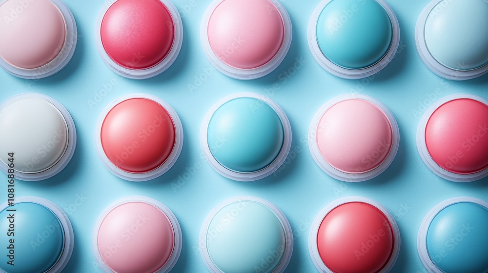 A Colorful Array of Macarons on a Blue Background A Colorful Array of Macarons on a Blue Background