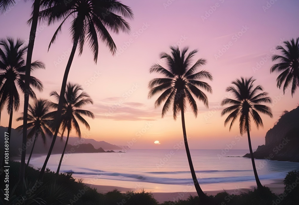 Gradient tropical sunset background Gradient tropical sunset background