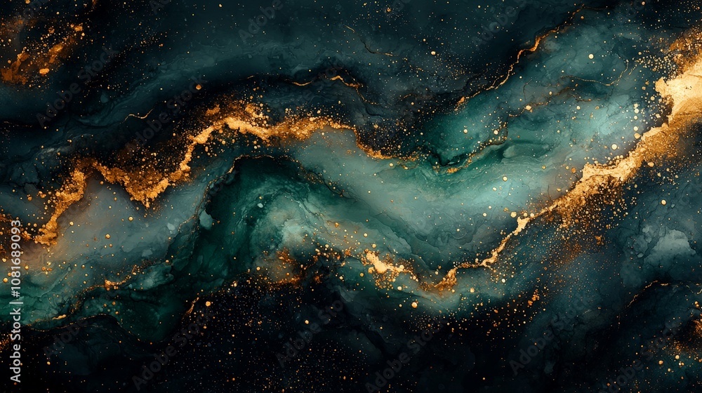 Abstract cosmic design featuring swirling colors and shimmering textures. Abstract cosmic design featuring swirling colors and shimmering textures.