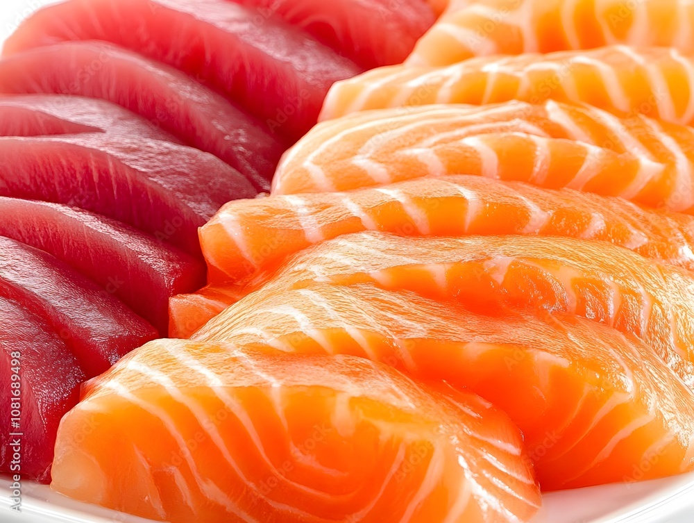Exquisite Close-Up of Japanese Sashimi Exquisite Close-Up of Japanese Sashimi