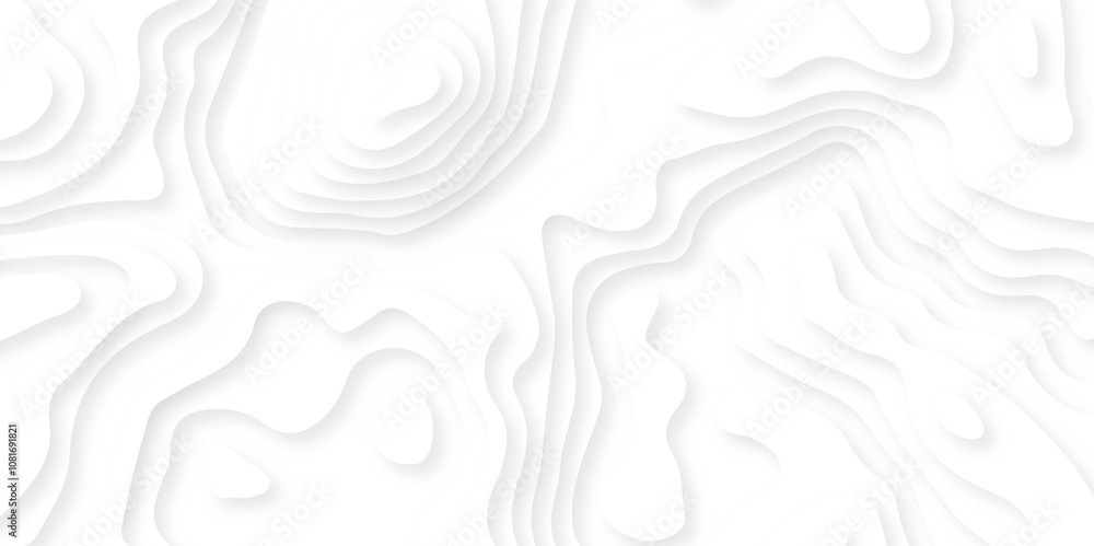 White paper cut decoration textured with wavy layers 3d topography relief background. Abstract wavy line 3d paper cut white background. White paper cut decoration textured with wavy layers 3d topography relief background. Abstract wavy line 3d paper cut white background.