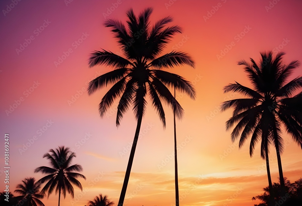 Gradient tropical sunset background Gradient tropical sunset background