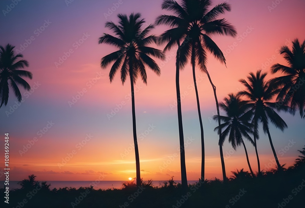 Gradient tropical sunset background Gradient tropical sunset background