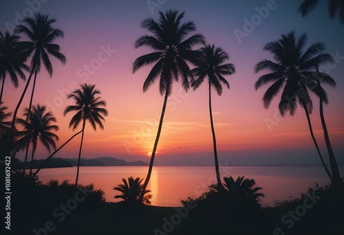 Gradient tropical sunset background