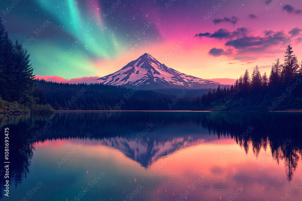 Northern lights or Aurora borealis in the sky Northern lights or Aurora borealis in the sky