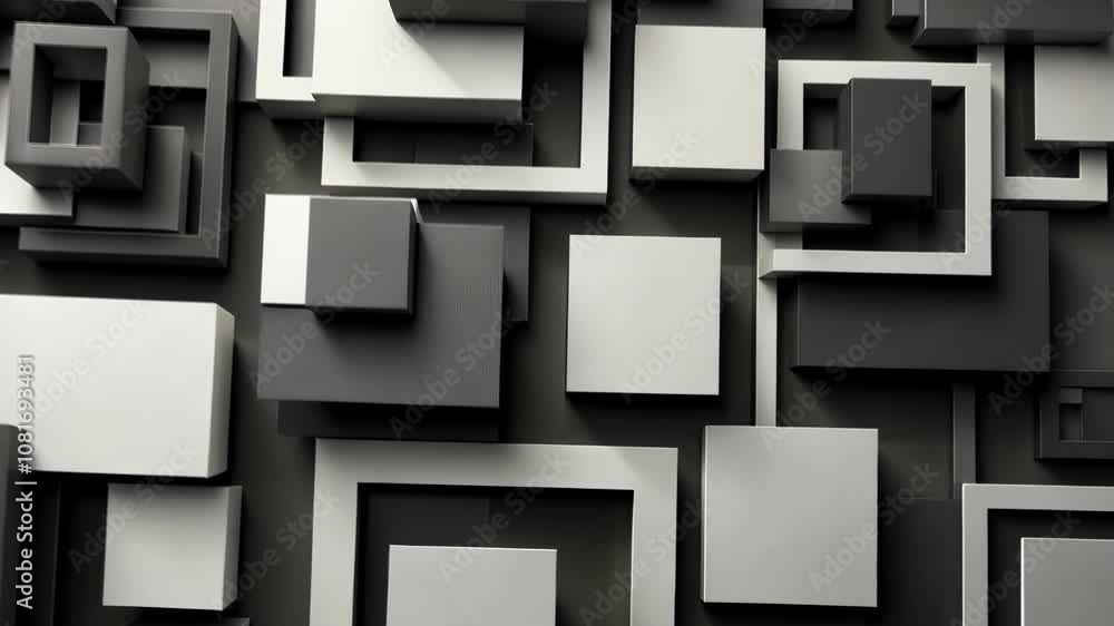 Abstract Geometric Dark Grey and White 3D Cubes Background with Modern Minimalist, Futuristic Cyber Style Decoration, Artistic Wall Art for Winter Events Abstract Geometric Dark Grey and White 3D Cubes Background with Modern Minimalist, Futuristic Cyber Style Decoration, Artistic Wall Art for Winter Events