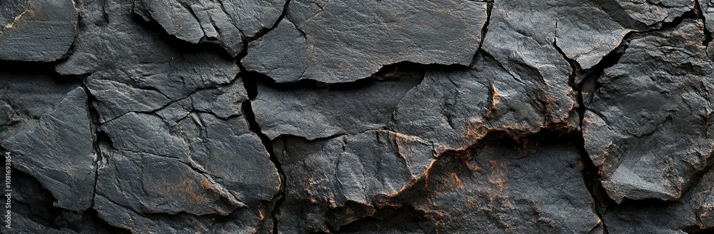 Black Rock and Tree Bark Texture: Dark Gray Stone Surface with Cracks for Design and Banner Black Rock and Tree Bark Texture: Dark Gray Stone Surface with Cracks for Design and Banner