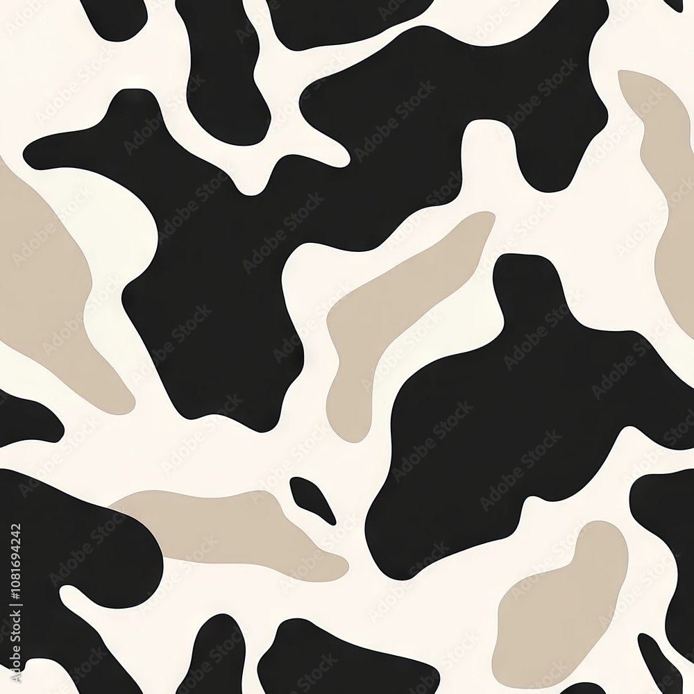 Seamless cow print pattern in black and white for fashion textiles and interior design Seamless cow print pattern in black and white for fashion textiles and interior design
