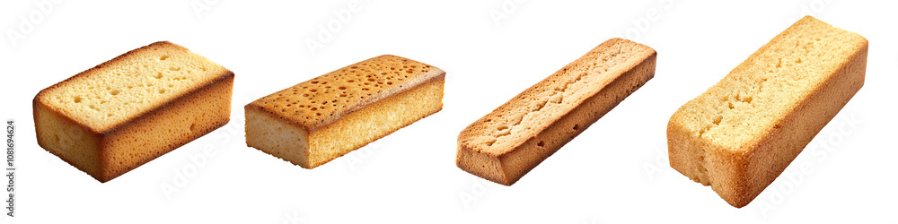 Cake rusk isolated on transparent background, set of Cake rusk isolated on transparent background, set of