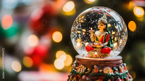 Beautifully Decorated Diwali Snow Globe