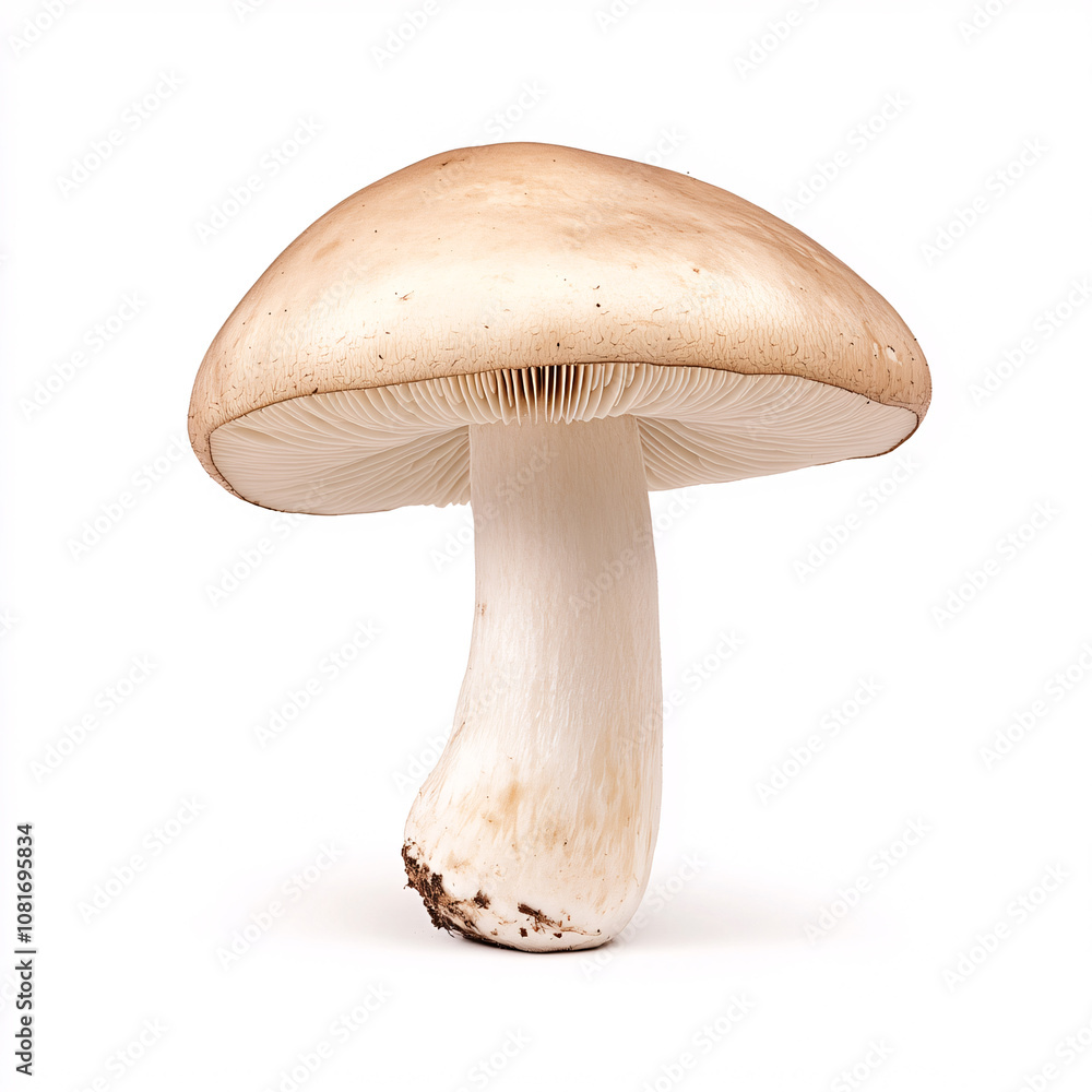 Explore the beauty and culinary potential of fresh edible mushrooms in a serene forest setting on white background Explore the beauty and culinary potential of fresh edible mushrooms in a serene forest setting on white background