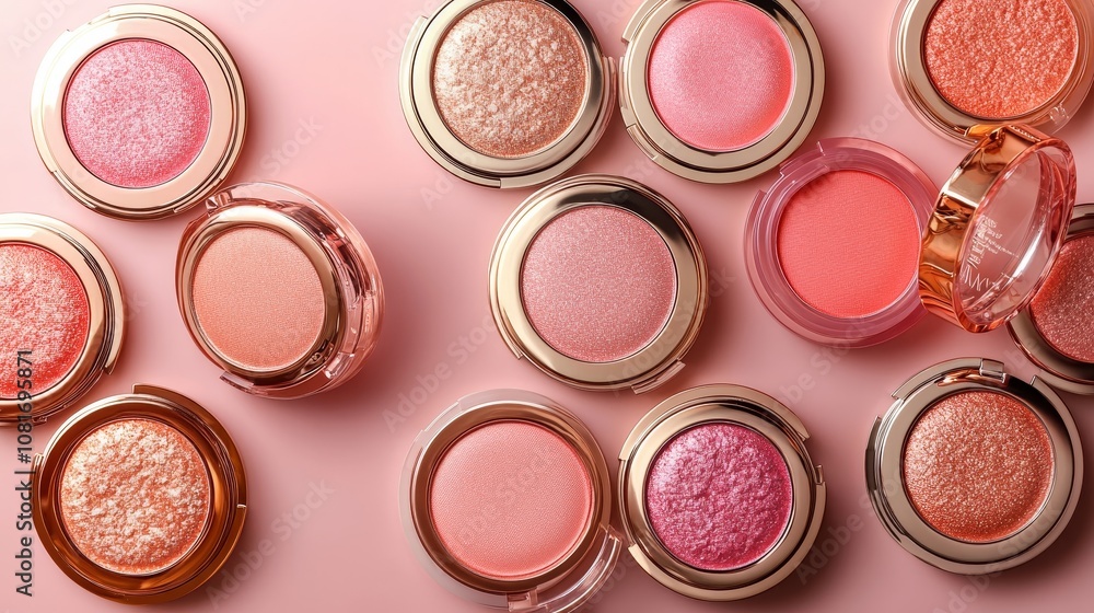 A Collection of Shimmery Pink Makeup Compacts A Collection of Shimmery Pink Makeup Compacts