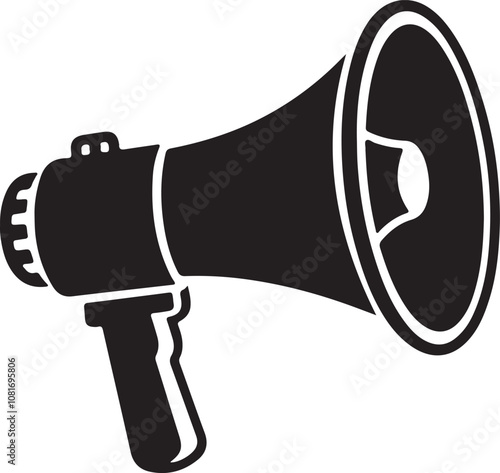 megaphone icon, megaphone silhouette vector, Loudspeaker megaphone